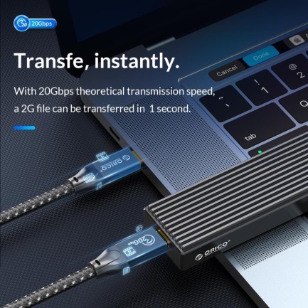 ORICO-USB-C3.2 Gen2*2 high-speed data cable 50cm - Thumbnail