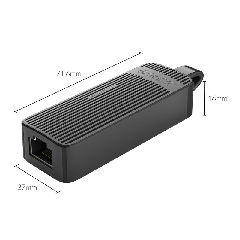 ORICO-USB2.0 TO RJ45 Adapter 100Mbps Siyah