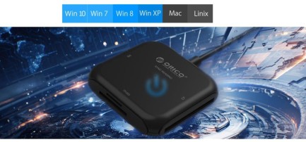 ORICO-USB3.0 Card Reader TF / SD / CF / MS - Thumbnail