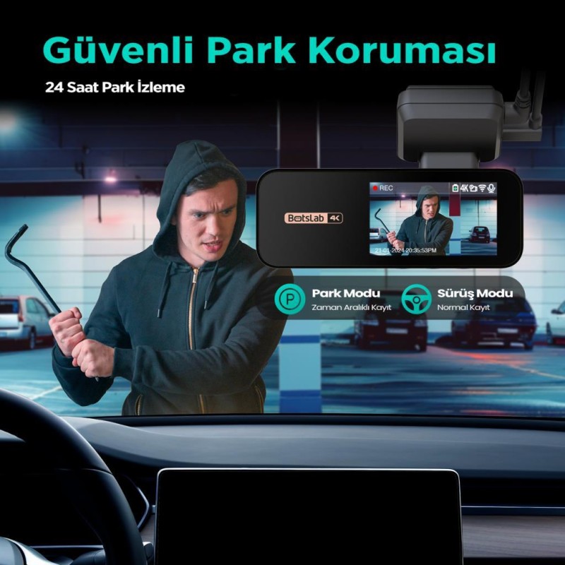 360+ Botslab G300H Pro/HK30 Pro Araç İçi Kamera 24 Saat Park Modu Kiti Akü Bağlantı Kablosu (Micro Usb)