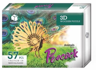 Peacock Tavus Kuşu 3D Wooden Puzzle