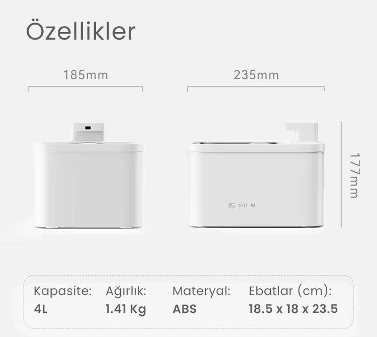 Petfit Aqua Flow 4L Çelik Hazne Wi-Fi Bataryalı Akıllı Otomatik Kedi Köpek Su Pınarı Su Çeşmesi Su Şelalesi (Ultra Sessiz+UV Filtre+Akıllı Sensör)