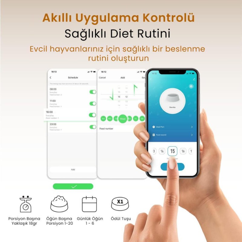 Petfit AutoDine X 5L Wi-Fi Kameralı Akıllı Otomatik Kedi Köpek Mama Kabı Besleme Ünitesi (Sesli Komut+Çelik Kase+APP Kontrol)