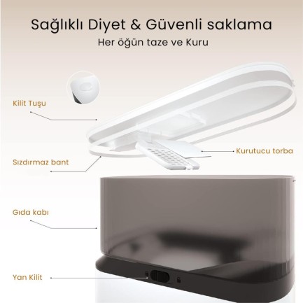 Petfit AutoDine X 5L Wi-Fi Kameralı Akıllı Otomatik Kedi Köpek Mama Kabı Besleme Ünitesi (Sesli Komut+Çelik Kase+APP Kontrol) - Thumbnail