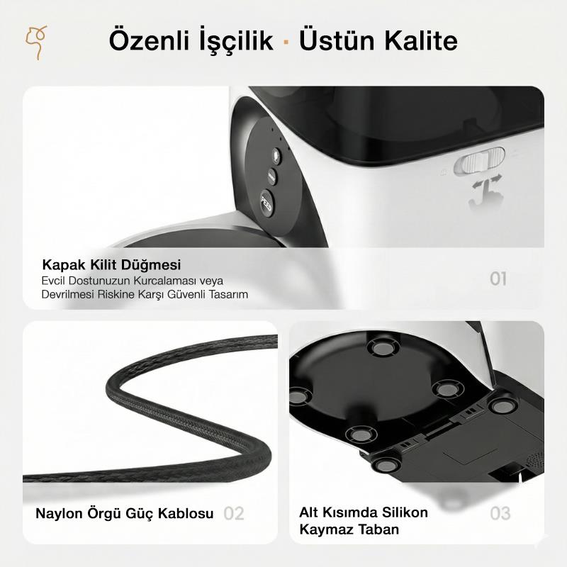 Petfit DU45L-WQ 4.5L Wi-Fi Akıllı Otomatik Kedi Köpek Mama Kabı Besleme Ünitesi (Sesli Komut+Çelik Kase+APP Kontrol)
