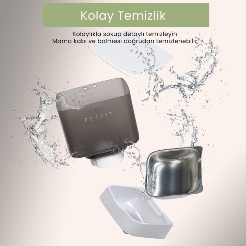 Petfit Elevate X 4L Wi-Fi Akıllı Otomatik Kedi Köpek Mama Kabı Besleme Ünitesi (Sesli Komut+Çelik Kase+APP Kontrol)