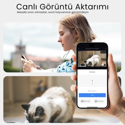 Petfit Feline Prime 3L Wi-Fi Kameralı Akıllı Otomatik Kedi Köpek Mama Kabı Besleme Ünitesi (Sesli Komut+Çelik Kase+APP Kontrol) - Thumbnail