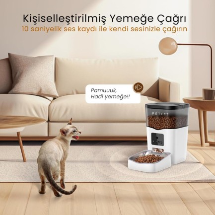 Petfit Feline Prime 3L Wi-Fi Kameralı Akıllı Otomatik Kedi Köpek Mama Kabı Besleme Ünitesi (Sesli Komut+Çelik Kase+APP Kontrol) - Thumbnail