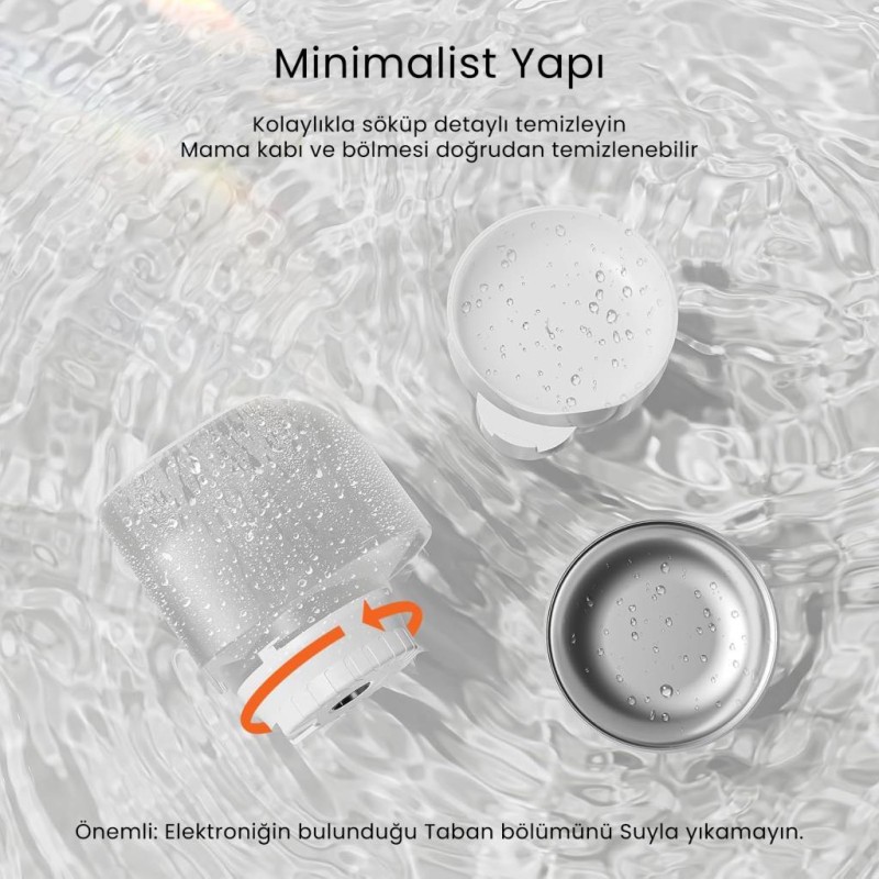 Petfit Meow Pure 3L Wi-Fi Kameralı Akıllı Otomatik Kedi Köpek Mama Kabı Besleme Ünitesi (Sesli Komut+Çelik Kase+APP Kontrol)