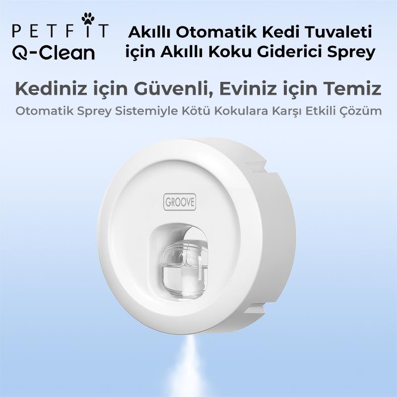 Petfit Q-Clean Akıllı Otomatik Kedi Tuvaleti İçin Akıllı Parfüm Sprey Şişesi + 3 Adet Parfüm Seti