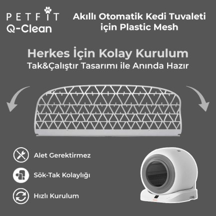 Petfit Q-Clean Akıllı Otomatik Kedi Tuvaleti İçin Plastic Mesh - Thumbnail