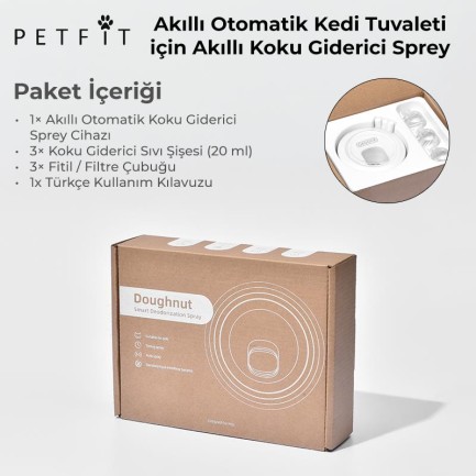 Petfit Ti+ Akıllı Otomatik Kedi Tuvaleti İçin Akıllı Koku Spreyi Şişesi + 3 Adet Parfüm Seti - Thumbnail