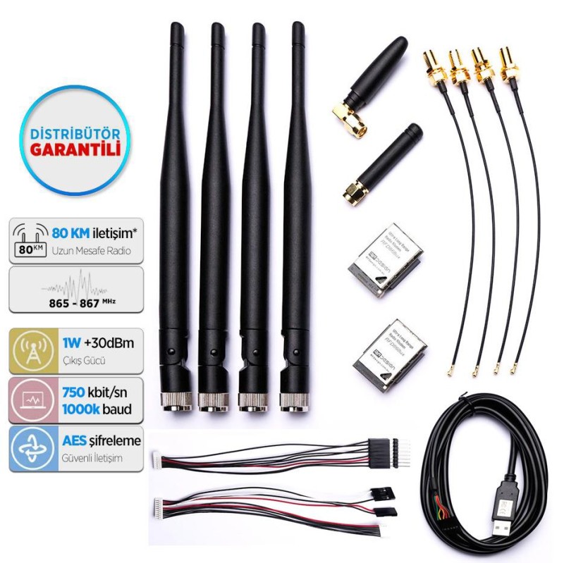 Pixhawk Rf Design RFD868ux Modem Uzun Menzilli Radyo Telemetri Seti Bundle (Distribütör Garantili)