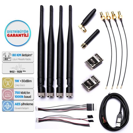 Pixhawk - Pixhawk Rf Design RFD900ux Modem Uzun Menzilli Radyo Telemetri Seti Bundle (Distribütör Garantili)