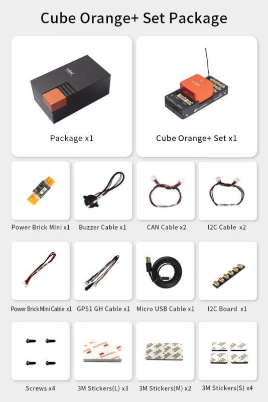 CubePilot Pixhawk The Cube Orange+ (IMU V8) Standard Set Otopilot Sistemi (ADS-B Carrier Board) - (Distribütör Garantili)