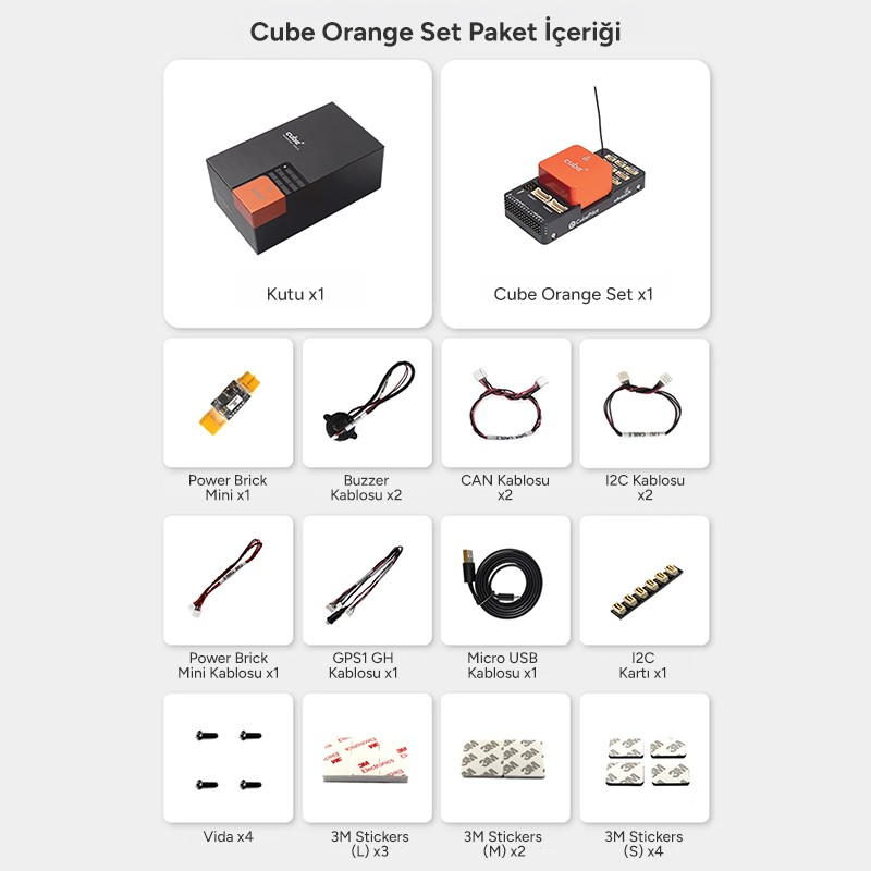 CubePilot The Cube Orange+ Standard Set Otopilot Sistemi Uçuş Kontrol Kartı UAV Drone Autopilot Flight Controller (ADS-B Carrier Board) - Distribütör Garantili (ÖN SİPARİŞ TAHMİNİ TESLİMAT 30 AĞUSTOS)