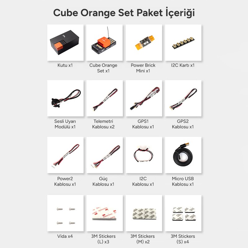 CubePilot The Cube Orange Standard Set Otopilot Sistemi Uçuş Kontrol Kartı UAV Drone Autopilot Flight Controller (ADS-B Carrier Board) - Distribütör Garantili