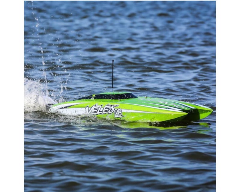 ProBoat Veles 29 Inch Brushless Catamaran Tekne RTR Kullanıma Hazır Uzaktan Kumandalı Model Tekne Yeşil