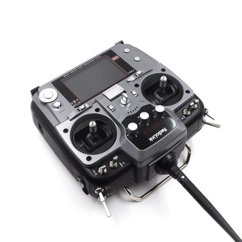 Radiolink AT10II 2.4Ghz 12 Kanal DSSS/FHSS Radio Kontrol Uzaktan Kumanda +R12DS Alıcı+PRM-01 Telemetri Sensörü S-BUS+PPM+PWM Gri (4KM Kontrol Mesafesi)