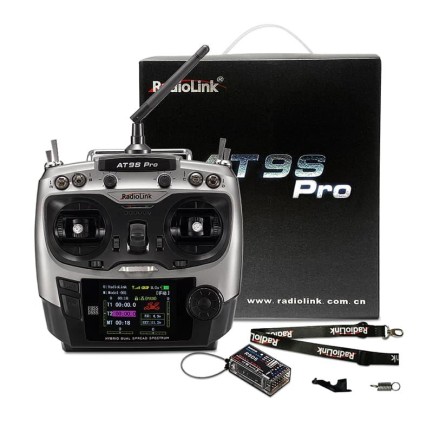 Radiolink - Radiolink AT9S Pro 2.4Ghz 10/12 Kanal DSSS/FHSS Radio Kontrol Uzaktan Kumanda +R9DS Alıcı S-BUS+PPM+PWM w/TBS Crossfire Gümüş (3.4KM Kontrol Mesafesi)