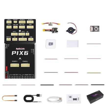 Radiolink PIX6 16 Kanal Pixhawk Uçuş Kontrol Kartı Flight Controller Otopilot Sistemi +BEC - Thumbnail