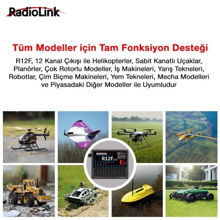 Radiolink R12F 12 Kanal Uzaktan Kumanda Alıcısı Dual Antenna Receiver w/S-BUS+PPM+PWM - Thumbnail