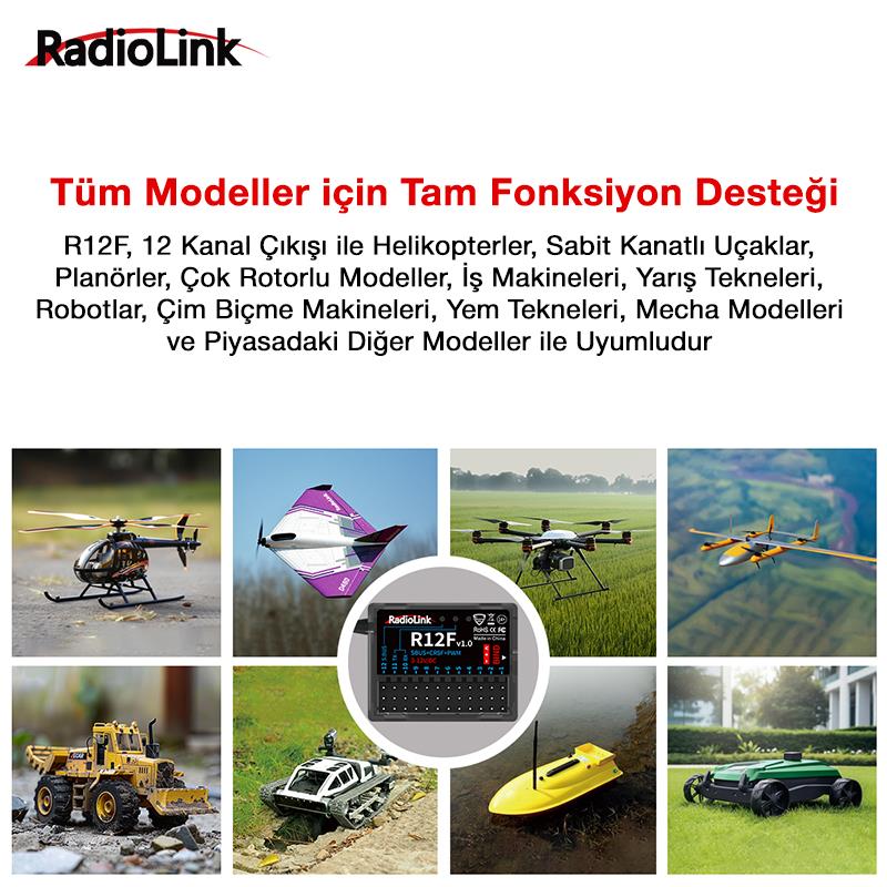Radiolink R12F 12 Kanal Uzaktan Kumanda Alıcısı Dual Antenna Receiver w/S-BUS+PPM+PWM