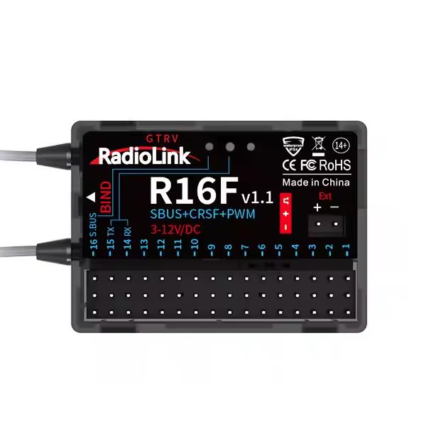 Radiolink R16F 16 Kanal Uzaktan Kumanda Alıcısı Dual Antenna Receiver w/2-Way Transmission Telemetry S-BUS+PPM+PWM