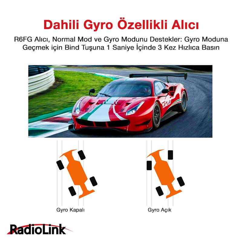 Radiolink R6FG 6 Kanal Uzaktan Kumanda Alıcısı Receiver w/Integrated Gyro (RC6GS/RC4GS/T8FB/T8S İle Uyumludur)