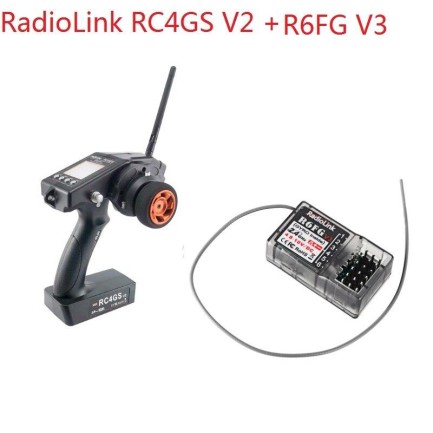 Radiolink RC4GS V3 2.4Ghz 5 Kanal Uzaktan Kumanda Radio Kontrol +6 Kanal R6FG Gyro Alıcı (400 Metre Kontrol Mesafesi) - Thumbnail