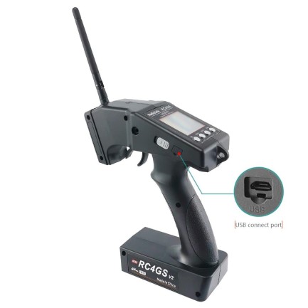 Radiolink RC4GS V3 2.4Ghz 5 Kanal Uzaktan Kumanda Radio Kontrol +6 Kanal R6FG Gyro Alıcı (400 Metre Kontrol Mesafesi) - Thumbnail