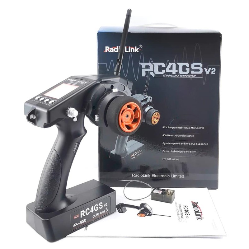 Radiolink RC4GS V3 2.4Ghz 5 Kanal Uzaktan Kumanda Radio Kontrol +6 Kanal R6FG Gyro Alıcı (400 Metre Kontrol Mesafesi)