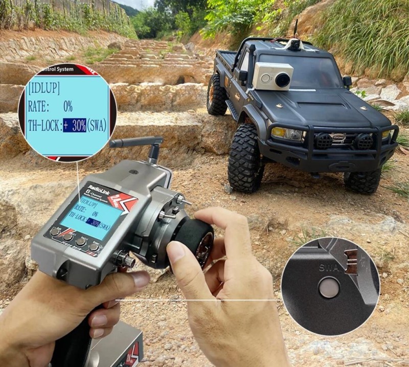 Radiolink RC6GS V3 2.4Ghz 7 Kanal Uzaktan Kumanda Radio Kontrol +R7FG Gyro Alıcı (600 Metre Kontrol Mesafesi)