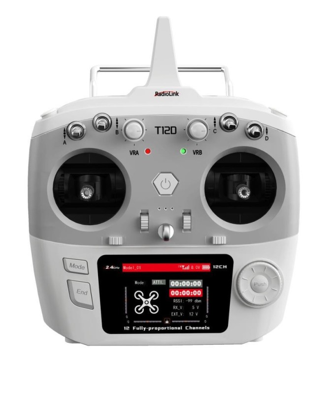 Radiolink T12D 2.4Ghz 12 Kanal Radio Kontrol Uzaktan Kumanda +R12F Alıcı S-BUS+PPM+PWM ELRS,Crossfire Destekli