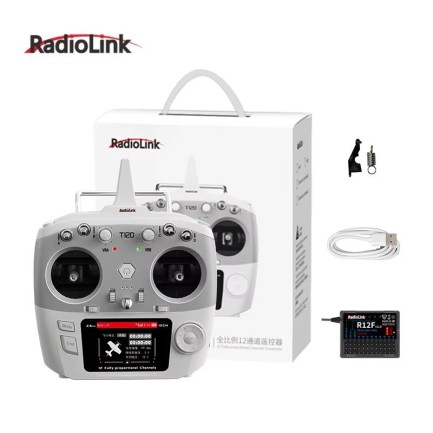 Radiolink T12D 2.4Ghz 12 Kanal Radio Kontrol Uzaktan Kumanda +R12F Alıcı S-BUS+PPM+PWM ELRS,Crossfire Destekli - Thumbnail