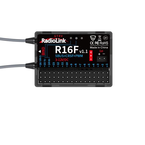 Radiolink T16D 2.4Ghz 16 Kanal Radio Kontrol Uzaktan Kumanda +R16F Alıcı PWM+S-BUS+PPM ELRS,Crossfire Destekli (Çanta Dahil)