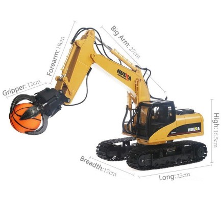 HUINA 1571 1/14 Yüksek Kalite 15CH RC Model Grabber Paletli Ekskavatör Kavrayıcı Kollu Uzaktan Kumandali İş Makinesi -2.4G Sesli&Işıklı - Thumbnail