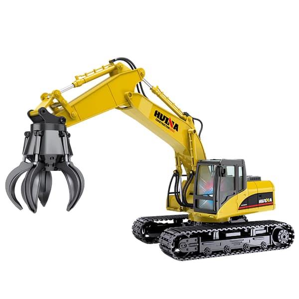 HUINA 1571 1/14 Yüksek Kalite 15CH RC Model Grabber Paletli Ekskavatör Kavrayıcı Kollu Uzaktan Kumandali İş Makinesi -2.4G Sesli&Işıklı