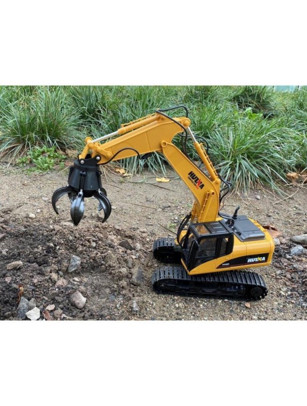 HUINA 1571 1/14 Yüksek Kalite 15CH RC Model Grabber Paletli Ekskavatör Kavrayıcı Kollu Uzaktan Kumandali İş Makinesi -2.4G Sesli&Işıklı