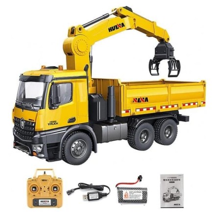 HUINA 1575 1/14 Yüksek Kalite 26 Kanal RC Model Tutma Kollu Kepçeli Damperli Kamyon Uzaktan Kumandali Çok Fonksiyonlu İş Makinası - 2.4G Sesli & Işıklı - Thumbnail
