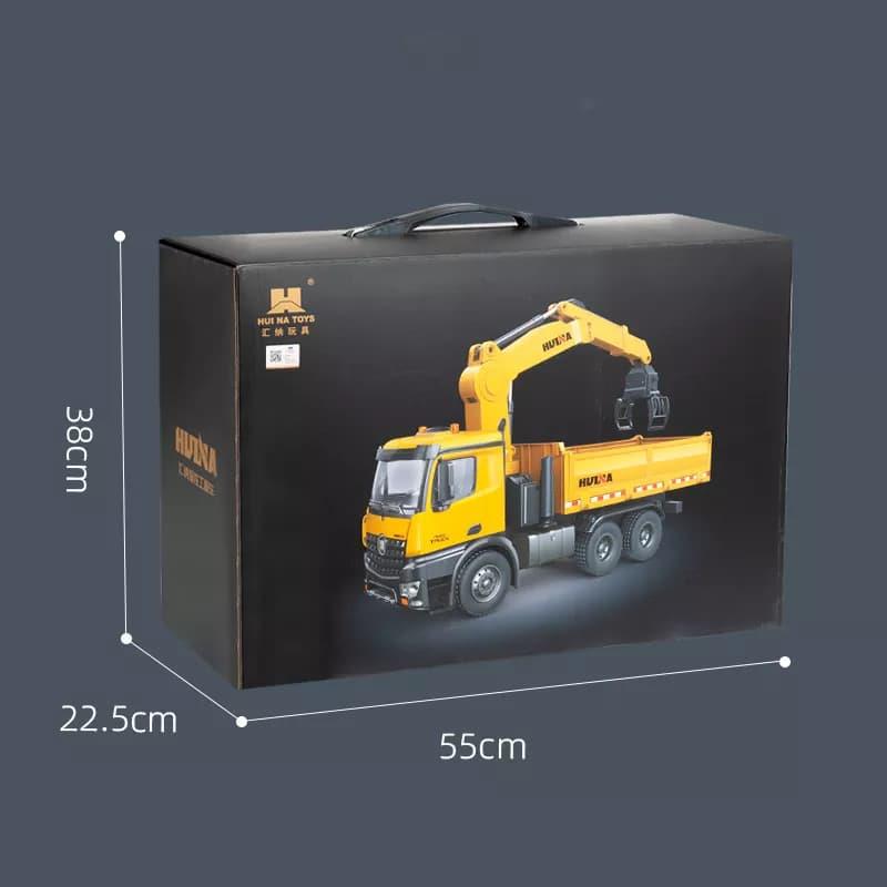 HUINA 1575 1/14 Yüksek Kalite 26 Kanal RC Model Tutma Kollu Kepçeli Damperli Kamyon Uzaktan Kumandali Çok Fonksiyonlu İş Makinası - 2.4G Sesli & Işıklı