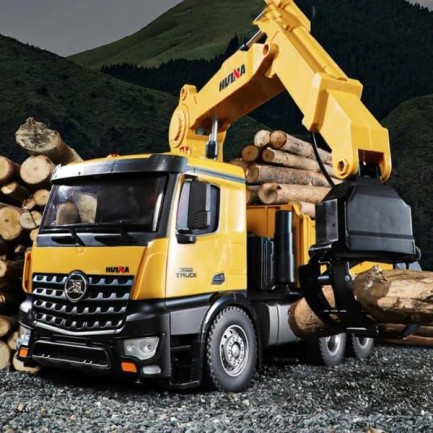 HUINA 1575 1/14 Yüksek Kalite 26 Kanal RC Model Tutma Kollu Kepçeli Damperli Kamyon Uzaktan Kumandali Çok Fonksiyonlu İş Makinası - 2.4G Sesli & Işıklı - Thumbnail