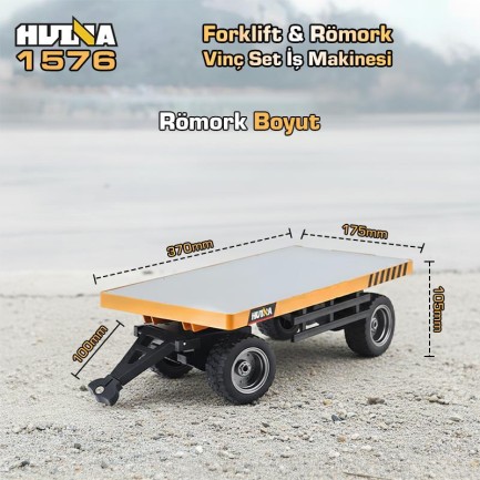 HUINA 1576 1/10 Yüksek Kalite RC Model Forklift & Römork Vinç Set İş Makinesi RC Uzaktan Kumandalı Metal -2.4G 8 Kanal Full Fonksiyon Sesli&Işıklı - Thumbnail