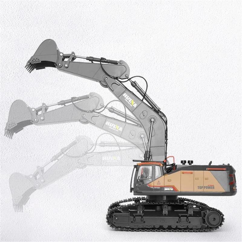 HUINA 1592 1/14 Yüksek Kalite 22CH Profesyonel RC Uzaktan Kumandalı İş Makinesi Metal Kepçeli Ekskavatör Kazıcı Excavator İnşaat Aracı - Sesli ve Işıklı