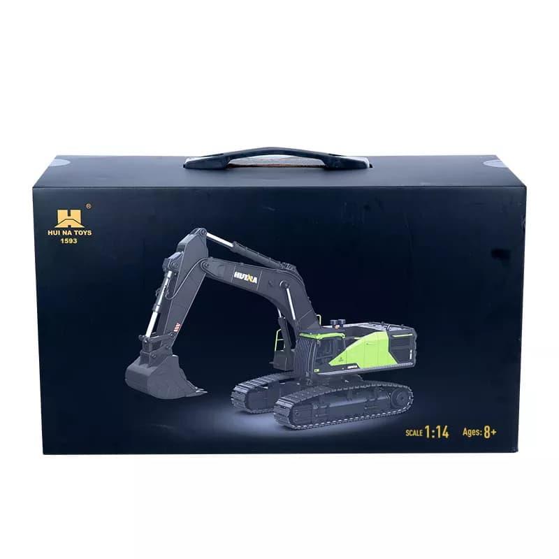 HUINA 1593 1/14 Yüksek Kalite 22 Kanal RC Model Metal Kepçeli Kazıcı Ekskavatör Uzaktan Kumandalı Çok Fonksiyonlu İş Makinesi -2.4G Sesli&Işıklı