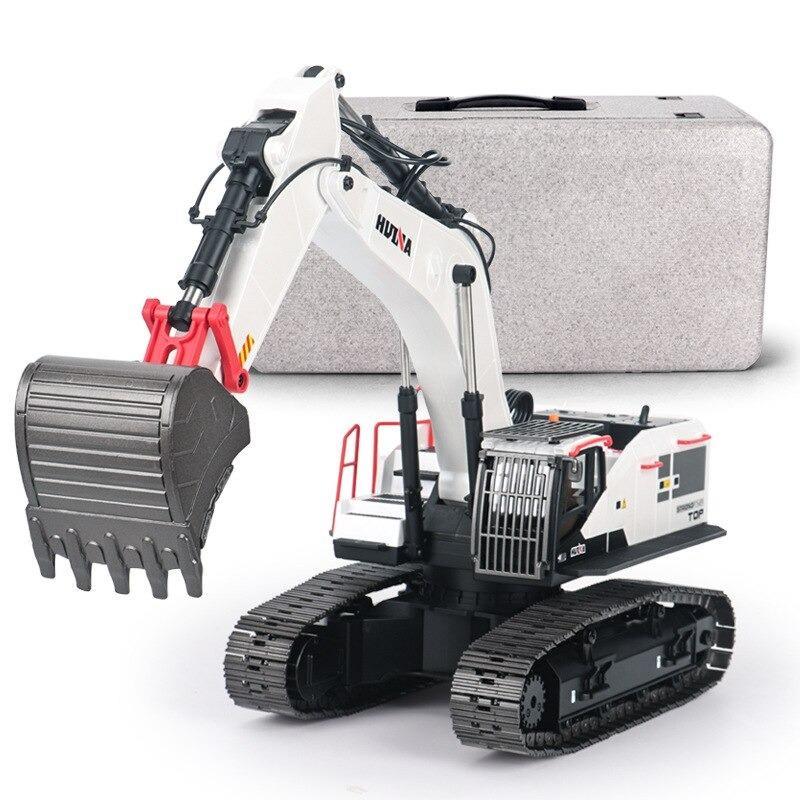 HUINA 1594 1/14 Profesyonel 22 Kanal RC Model 4 Farklı Metal Kepçeli Ekskavatör Kepçe Kazıcı Uzaktan Kumandalı İş Makinesi -2.4G Sesli&Işıklı - Taşıma Çantası Dahil