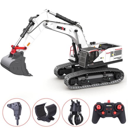 HUINA 1594 1/14 Profesyonel 22 Kanal RC Model 4 Farklı Metal Kepçeli Ekskavatör Kepçe Kazıcı Uzaktan Kumandalı İş Makinesi -2.4G Sesli&Işıklı - Taşıma Çantası Dahil - Thumbnail