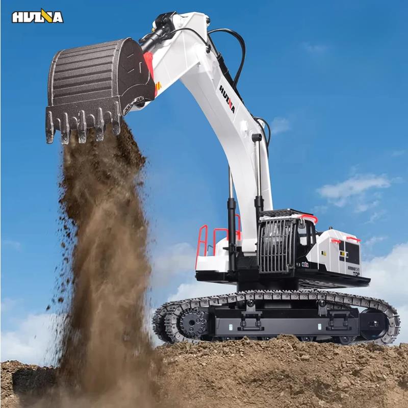 HUINA 1594 1/14 Profesyonel 22 Kanal RC Model 4 Farklı Metal Kepçeli Ekskavatör Kepçe Kazıcı Uzaktan Kumandalı İş Makinesi -2.4G Sesli&Işıklı - Taşıma Çantası Dahil