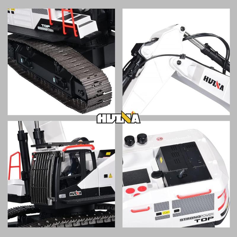 HUINA 1594 1/14 Profesyonel 22 Kanal RC Model 4 Farklı Metal Kepçeli Ekskavatör Kepçe Kazıcı Uzaktan Kumandalı İş Makinesi -2.4G Sesli&Işıklı - Taşıma Çantası Dahil