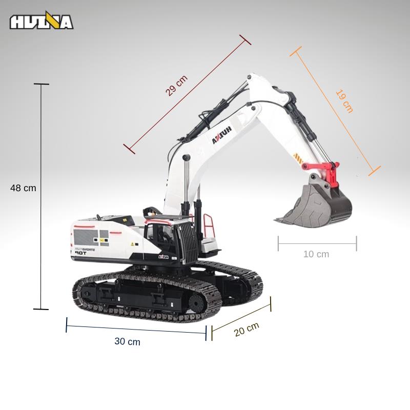 HUINA 1594 1/14 Profesyonel 22 Kanal RC Model 4 Farklı Metal Kepçeli Ekskavatör Kepçe Kazıcı Uzaktan Kumandalı İş Makinesi -2.4G Sesli&Işıklı - Taşıma Çantası Dahil
